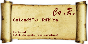 Csicsáky Róza névjegykártya