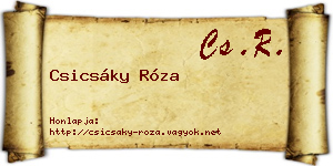Csicsáky Róza névjegykártya